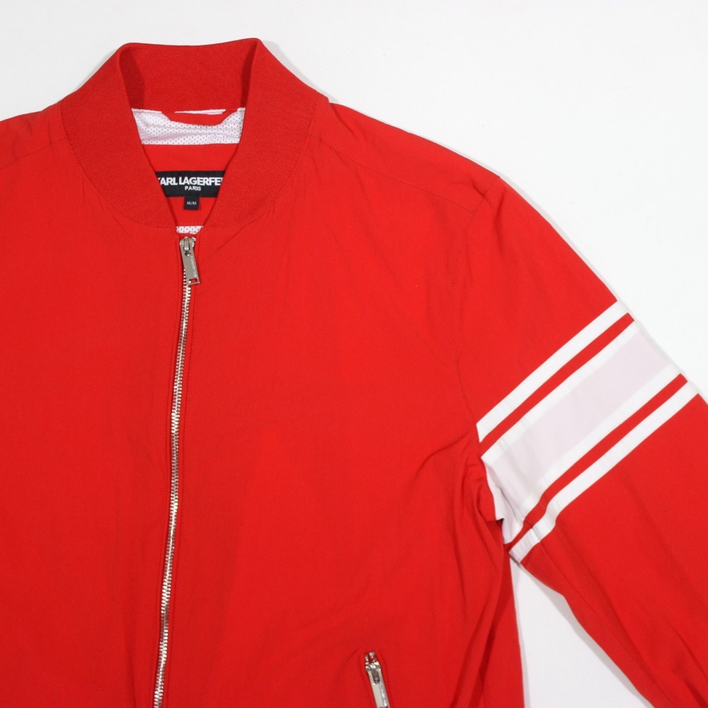Karl Lagerfeld Athletic Stretch Bomber Jacket - Picture 3 of 7